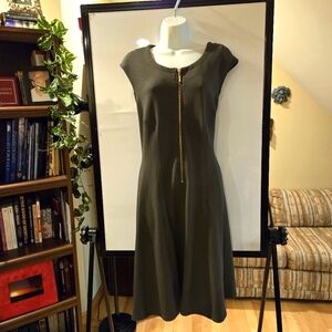 Roz & Ali, Olive Green Sleeveless Dress, Round Neck, NWT, Size 16